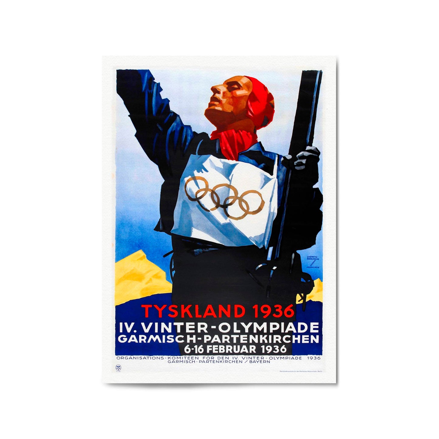 Olympic Games Germany (1936) Vintage Wall Art - The Affordable Art Company
