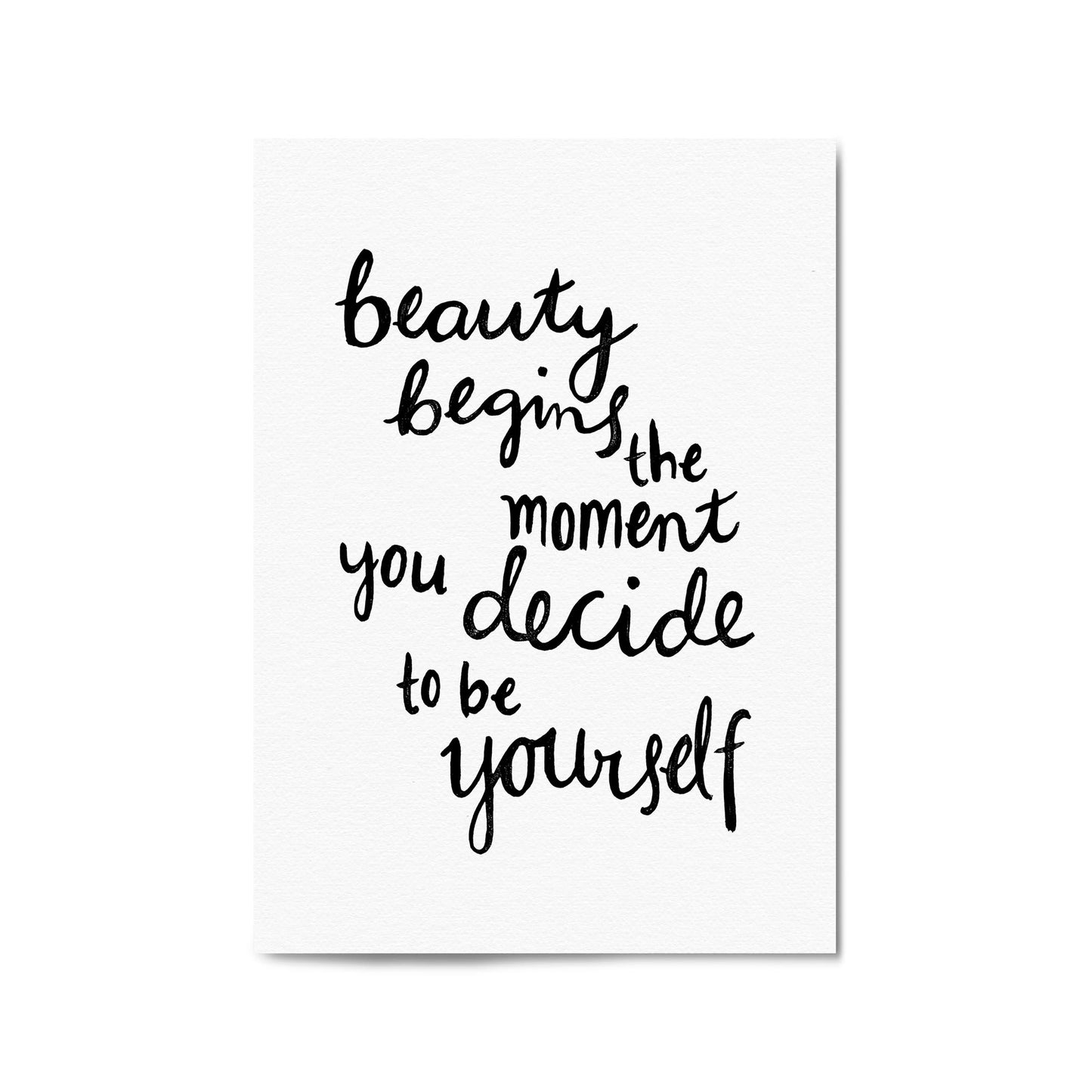 "Beauty Begins..." Bedroon Fashion Quote Wall Art - The Affordable Art Company