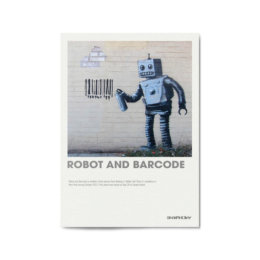 Banksy "Robot & Barcode" Graffiti Gallery Wall Art - The Affordable Art Company