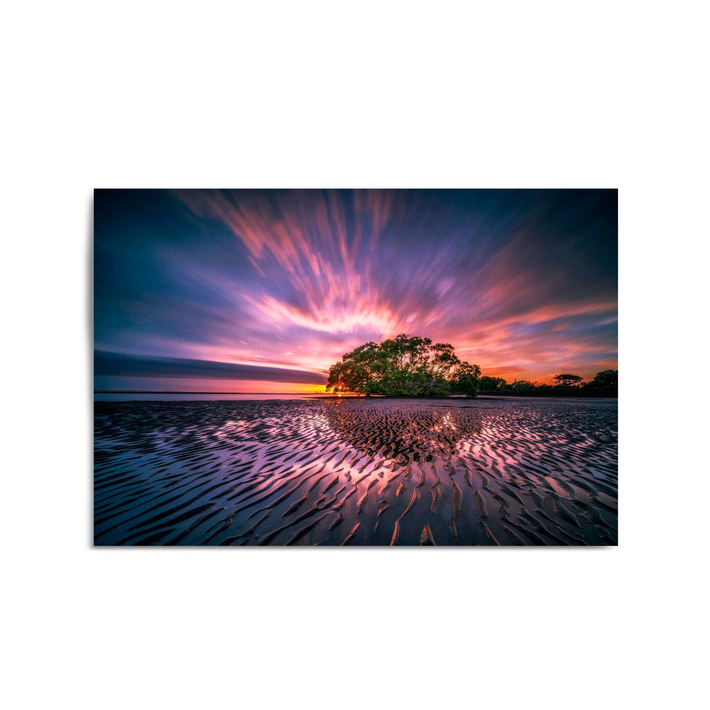 Low Tide Coastal Beach Photograph Wall Art - The Affordable Art Company