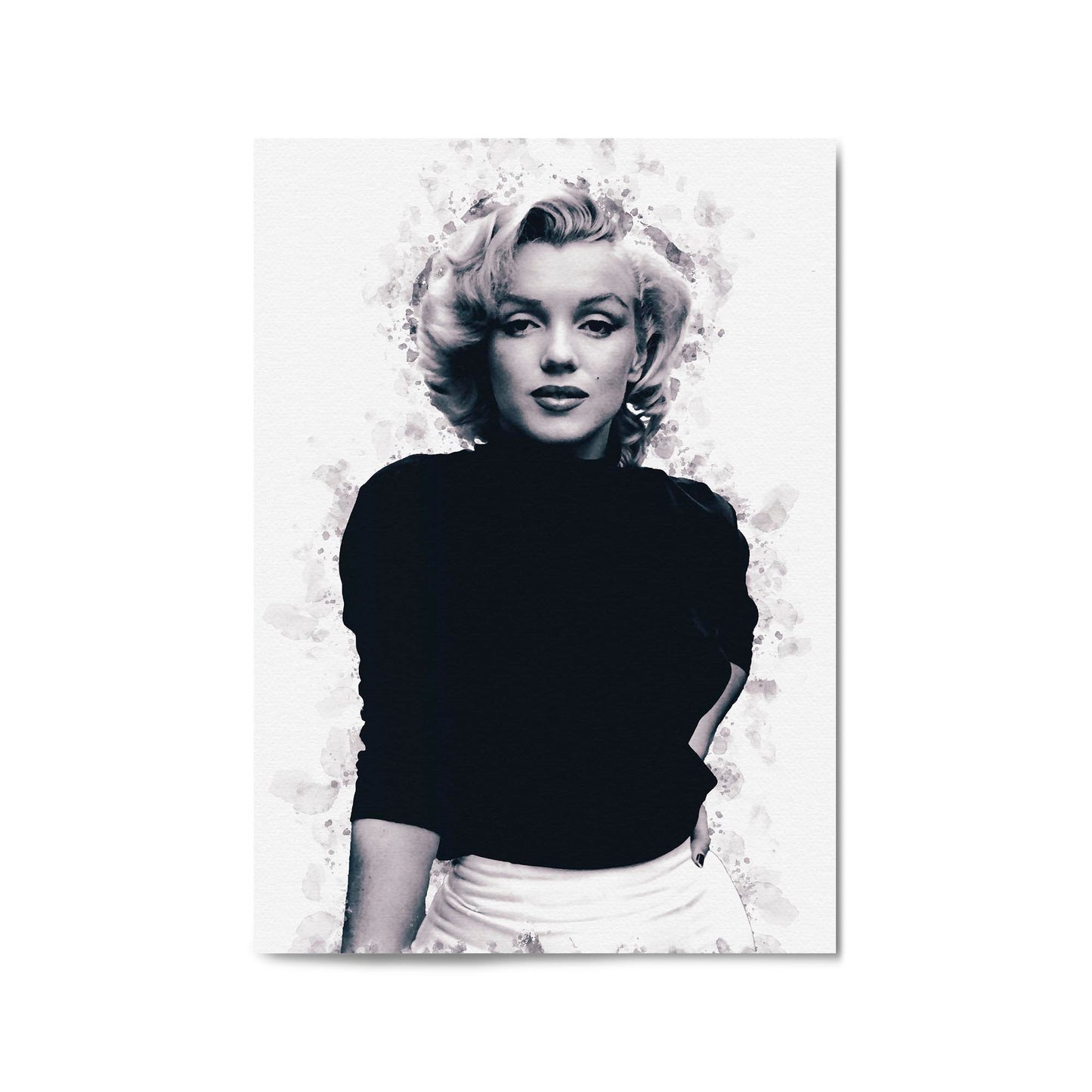 Marilyn Monroe Minimal Black Ink Fashion Wall Art #1 - The Affordable Art Company