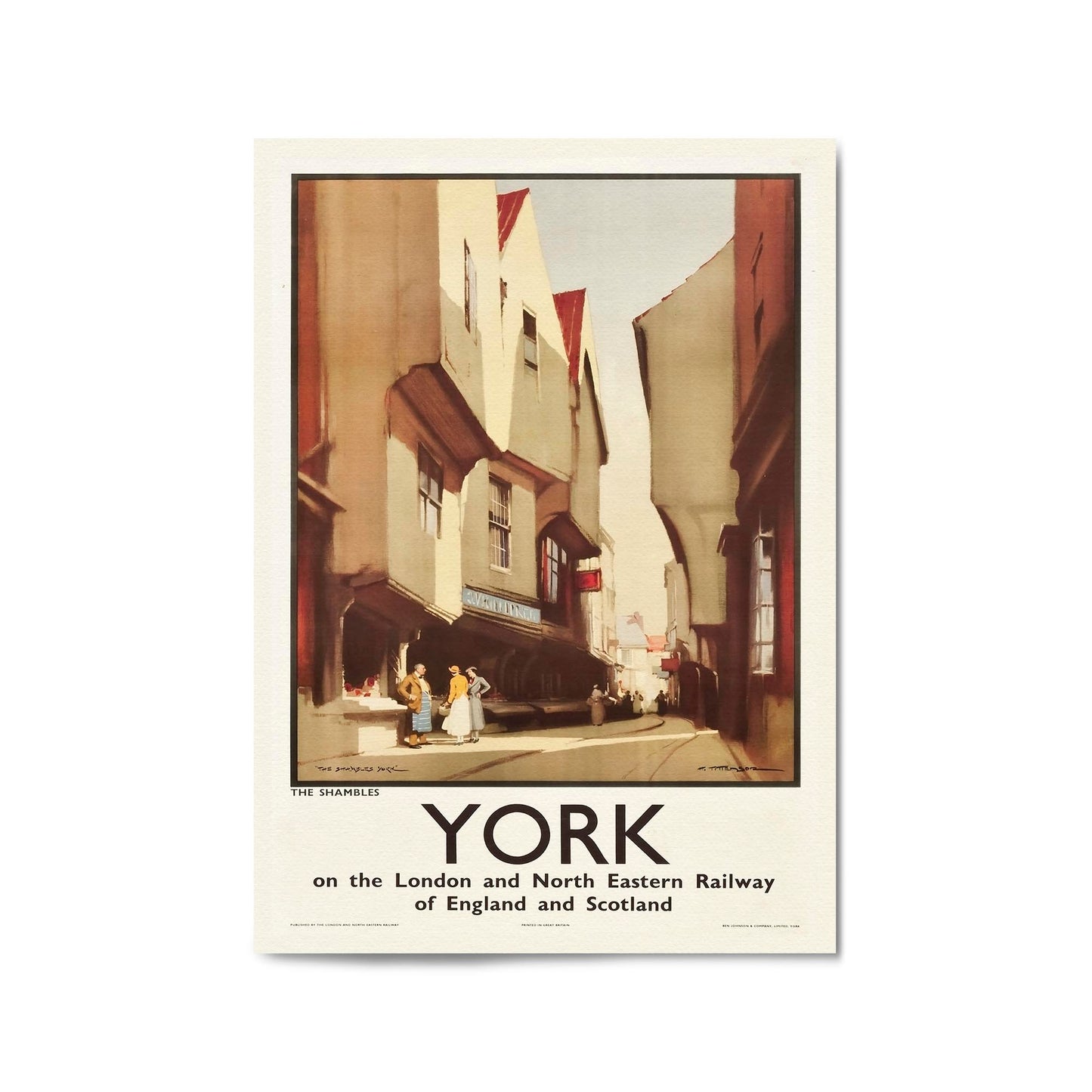 The Shambles York Vintage Travel Advert Wall Art - The Affordable Art Company