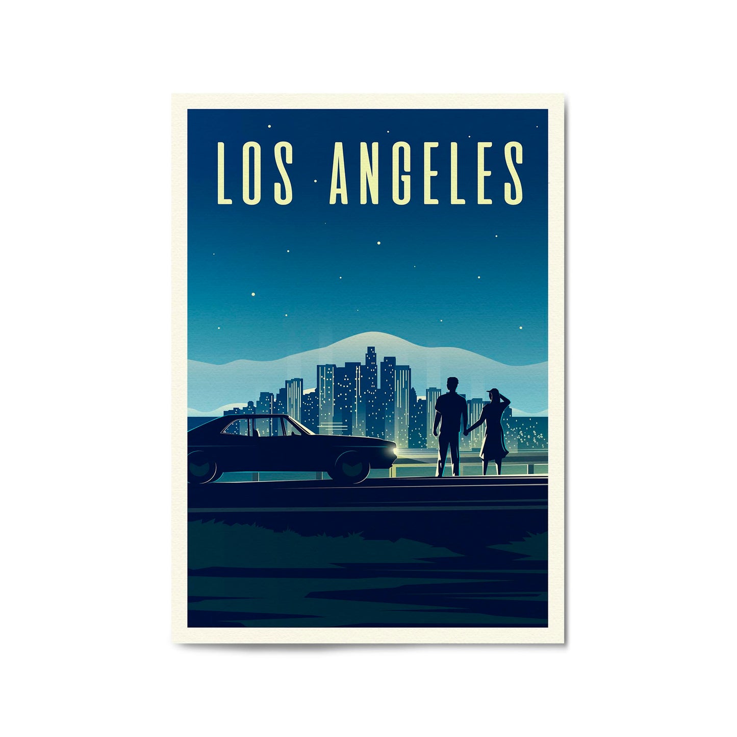 Retro Los Angeles California Travel Vintage Wall Art - The Affordable Art Company