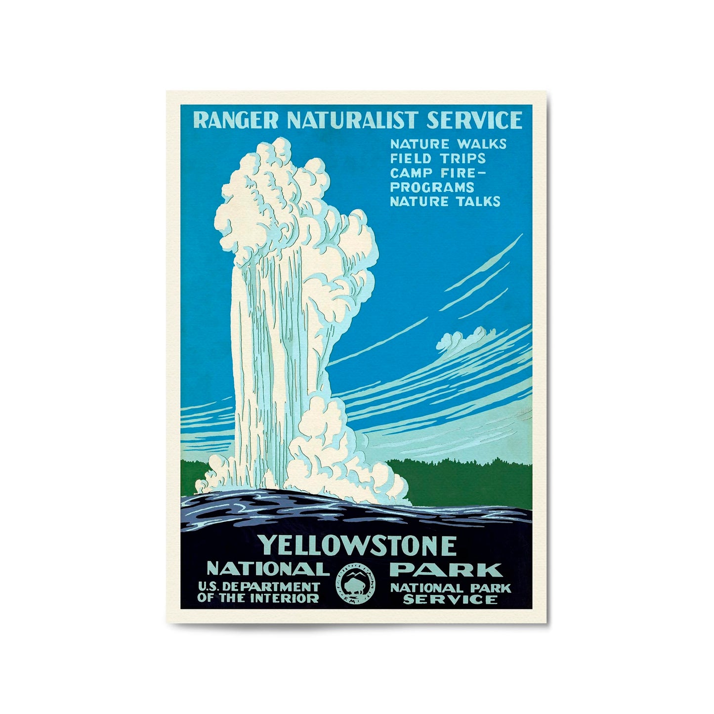 Yellowstone, USA Vintage Travel Advert Wall Art - The Affordable Art Company