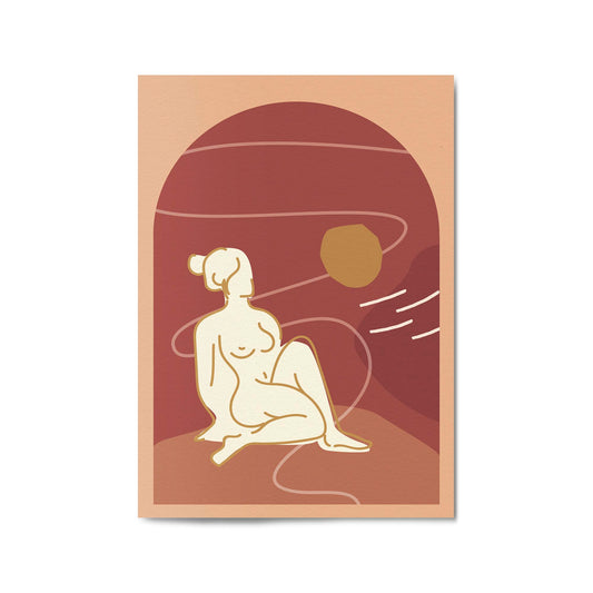 Abstract Greek Goddess Retro Minimal Wall Art #1 - The Affordable Art Company