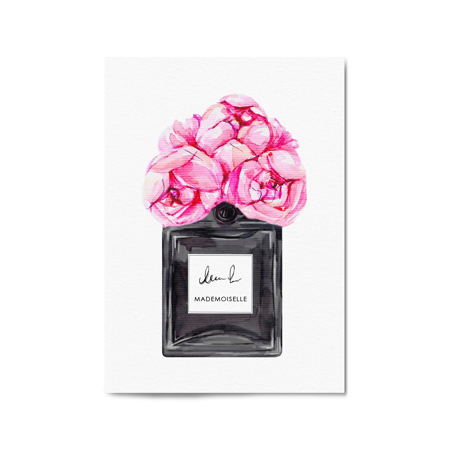 Pink Floral Perfume Bottle Fashion Flowers Wall Art #4 - The Affordable Art Company