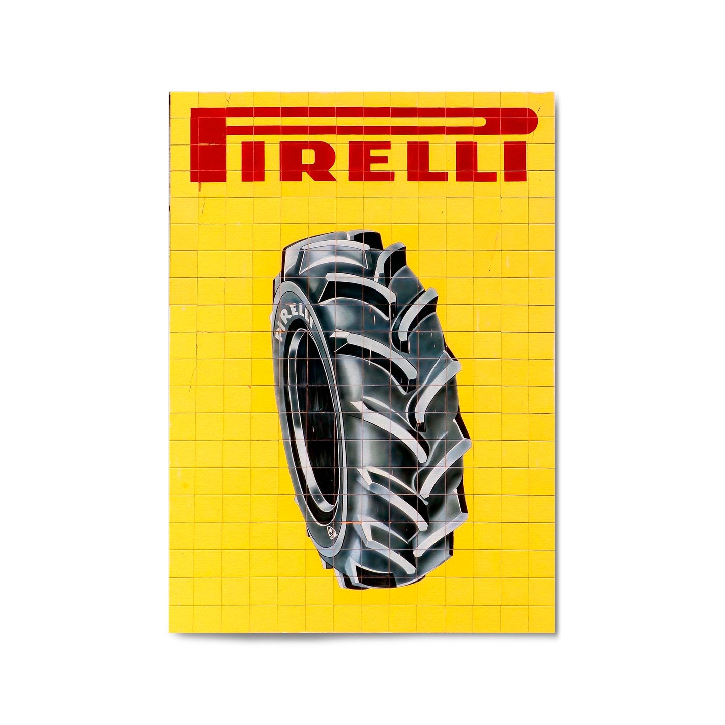 Pirelli Vintage Advert Garage Man Cave Wall Art - The Affordable Art Company