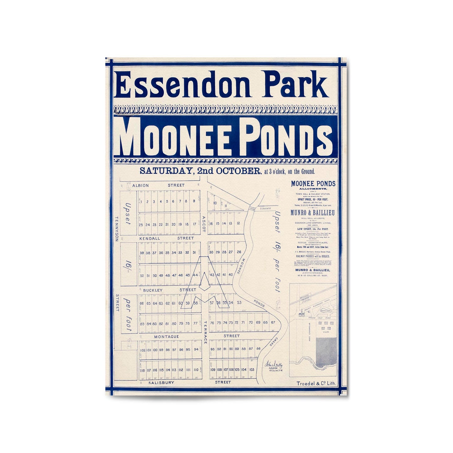 Essendon Moonee Ponds Vintage Real Estate Ad Wall Art #2 - The Affordable Art Company