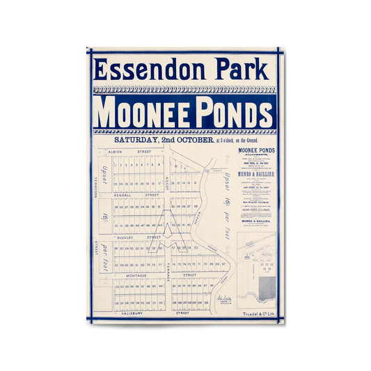 Essendon Moonee Ponds Vintage Real Estate Ad Wall Art #2 - The Affordable Art Company