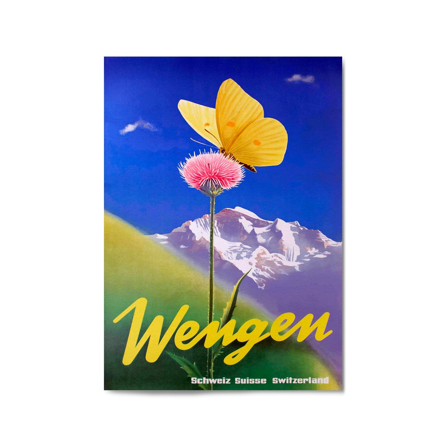 Wengen Switzerland Vintage Travel Advert Wall Art - The Affordable Art Company