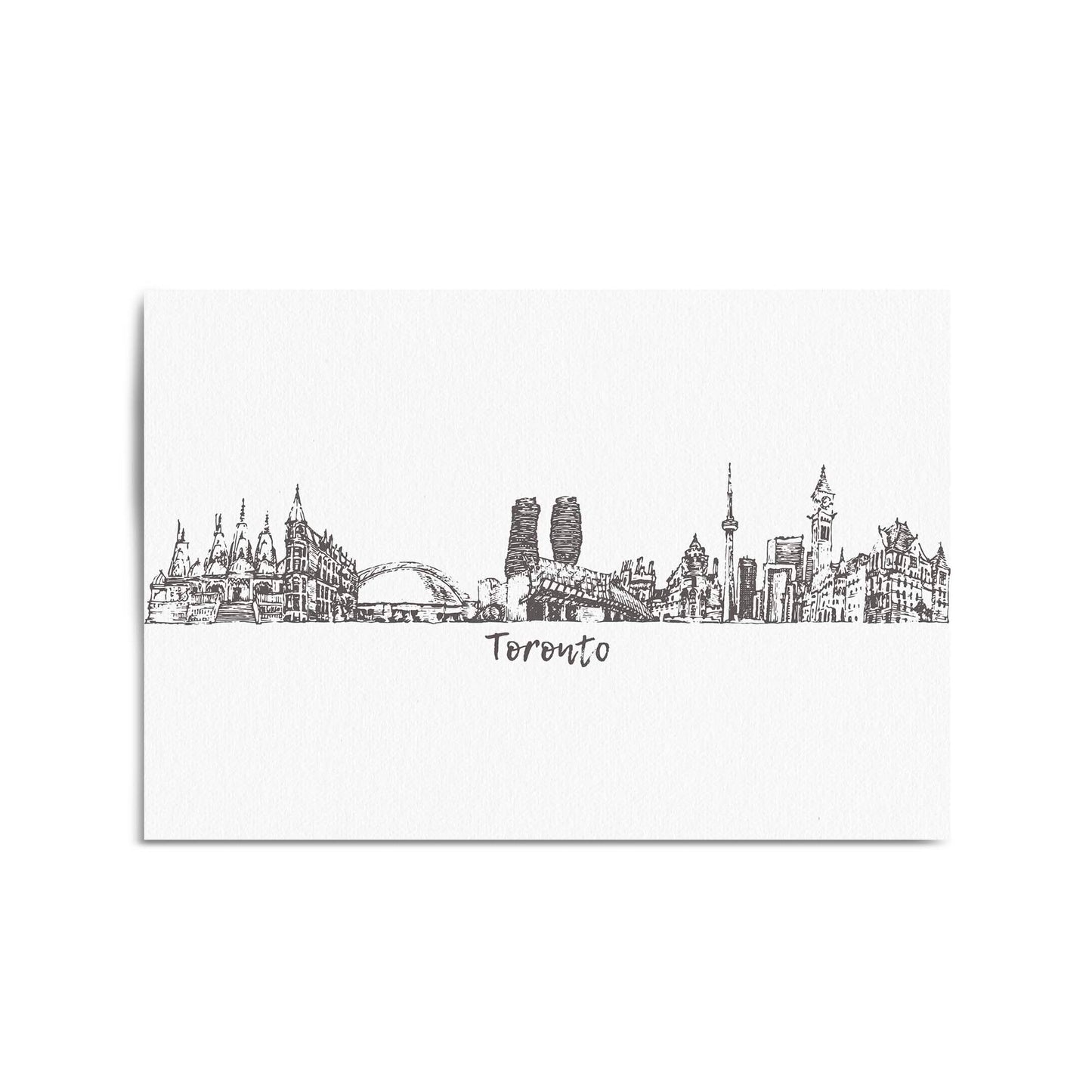 Toronto Canada Skyline Cityscape Drawing Wall Art - The Affordable Art Company