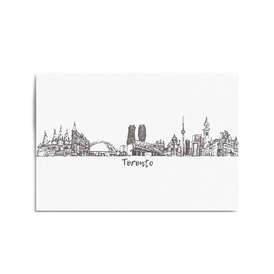 Toronto Canada Skyline Cityscape Drawing Wall Art - The Affordable Art Company