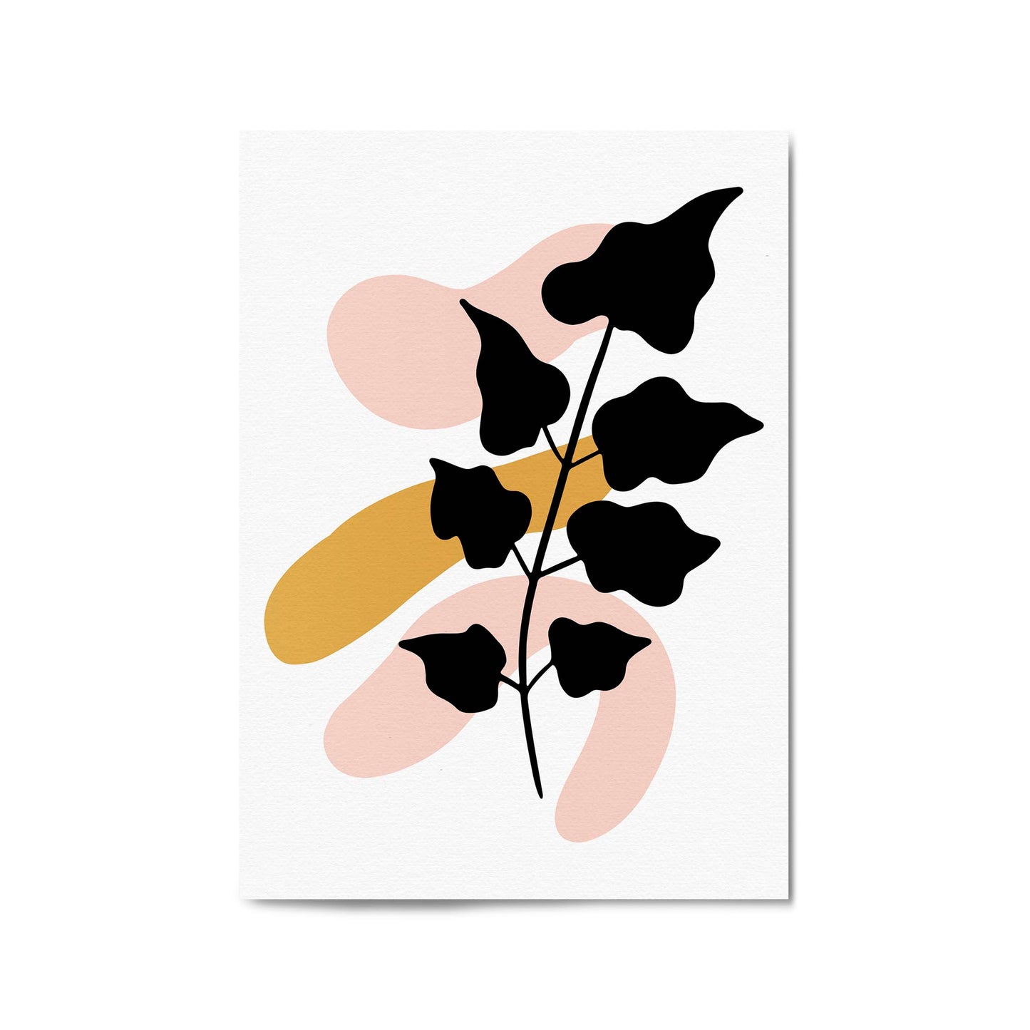 Abstract Flower Black Plant Nature Leaves Wall Art - The Affordable Art Company