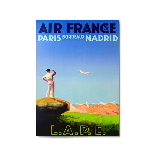 Paris, Bordeaux & Madrid by Air France Vintage Travel Advert Wall Art - The Affordable Art Company