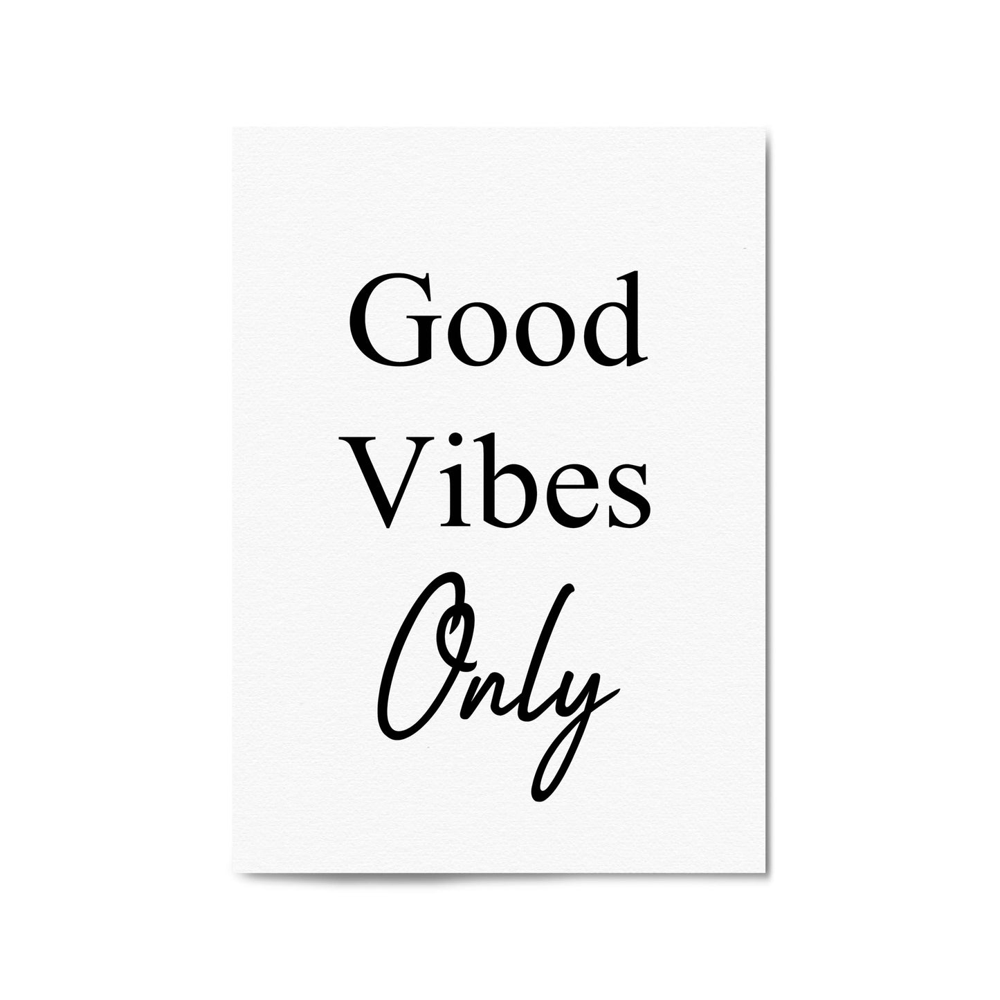 "Good Vibes" Fashion Quote Bedroom Wall Art - The Affordable Art Company