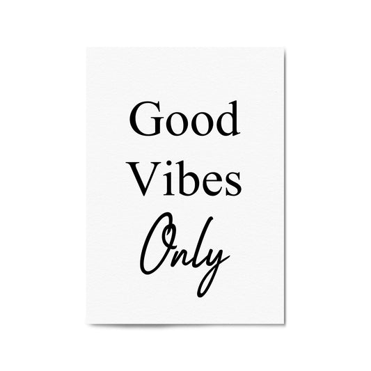 "Good Vibes" Fashion Quote Bedroom Wall Art - The Affordable Art Company