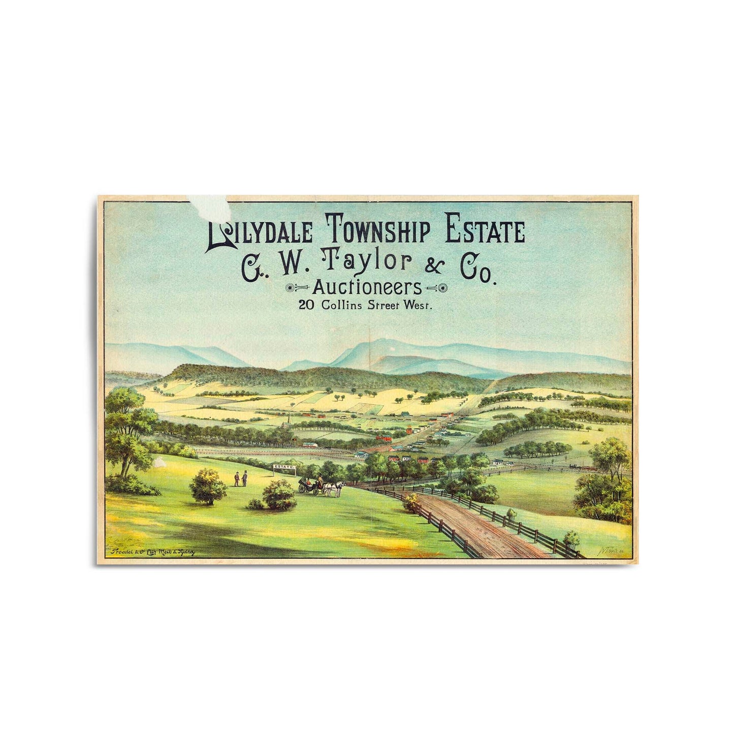 Lilydale Victoria Vintage Real Estate Advert Wall Art #1 - The Affordable Art Company