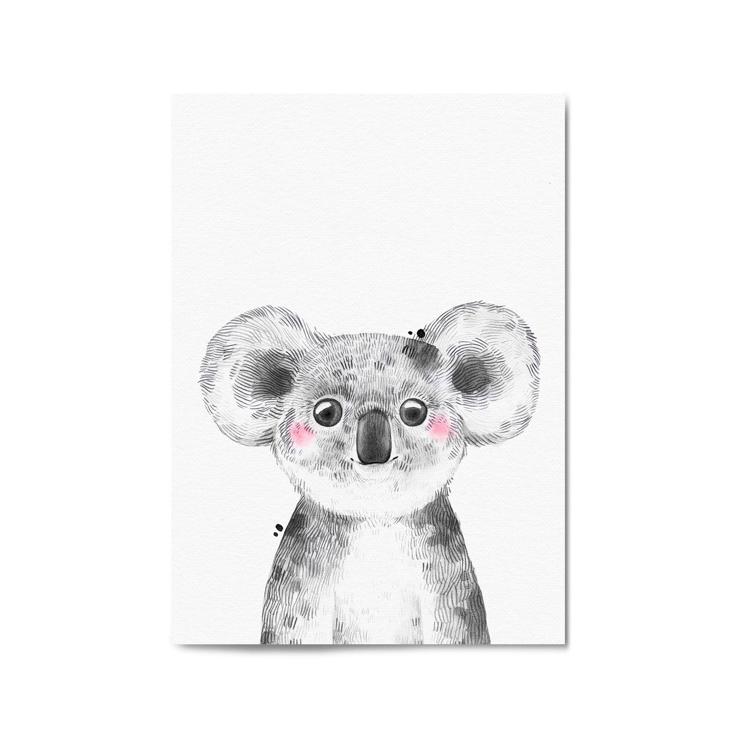 Cute Blushing Baby Koala Nursery Animal Wall Art - The Affordable Art Company