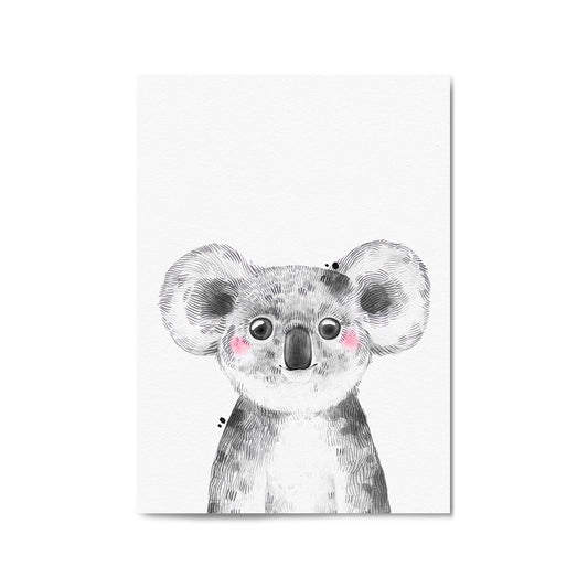 Cute Blushing Baby Koala Nursery Animal Wall Art - The Affordable Art Company