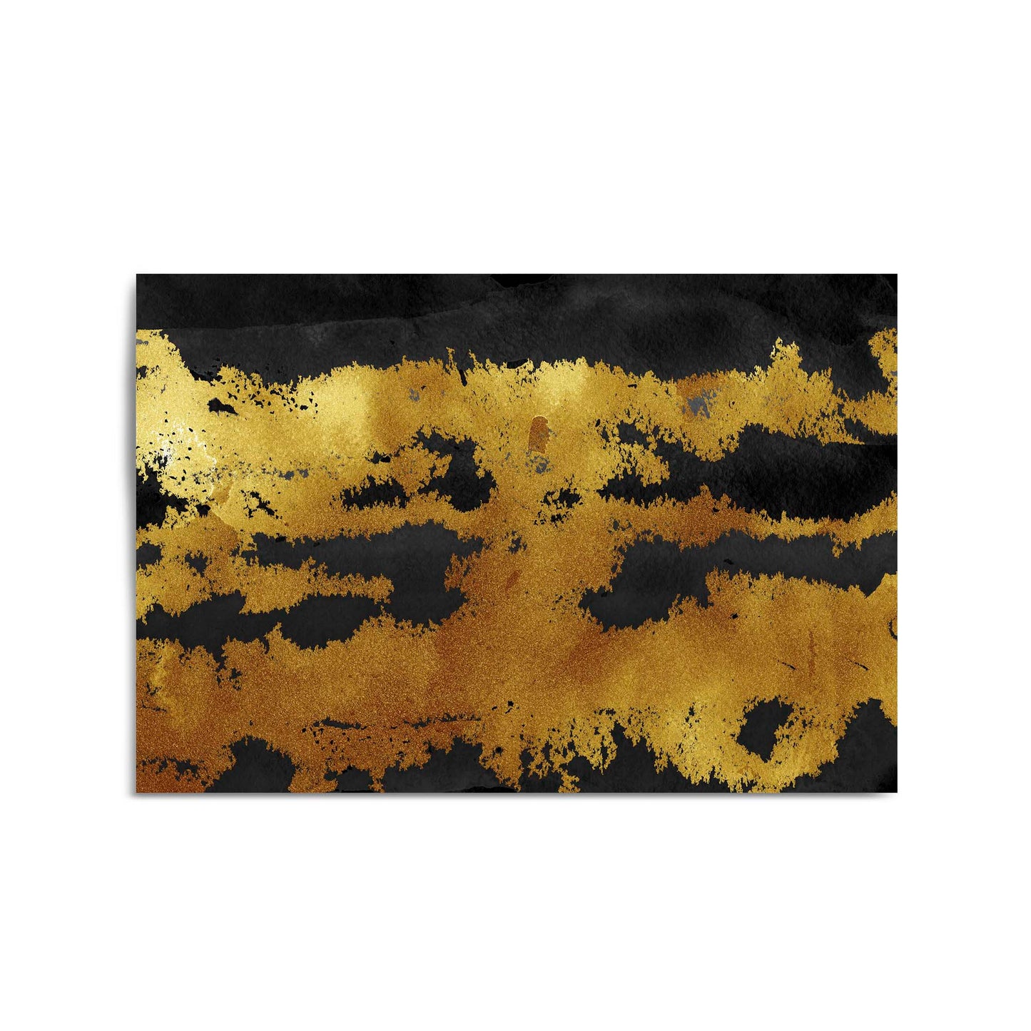 Black and Gold Abstract Minimal Wall Art - The Affordable Art Company