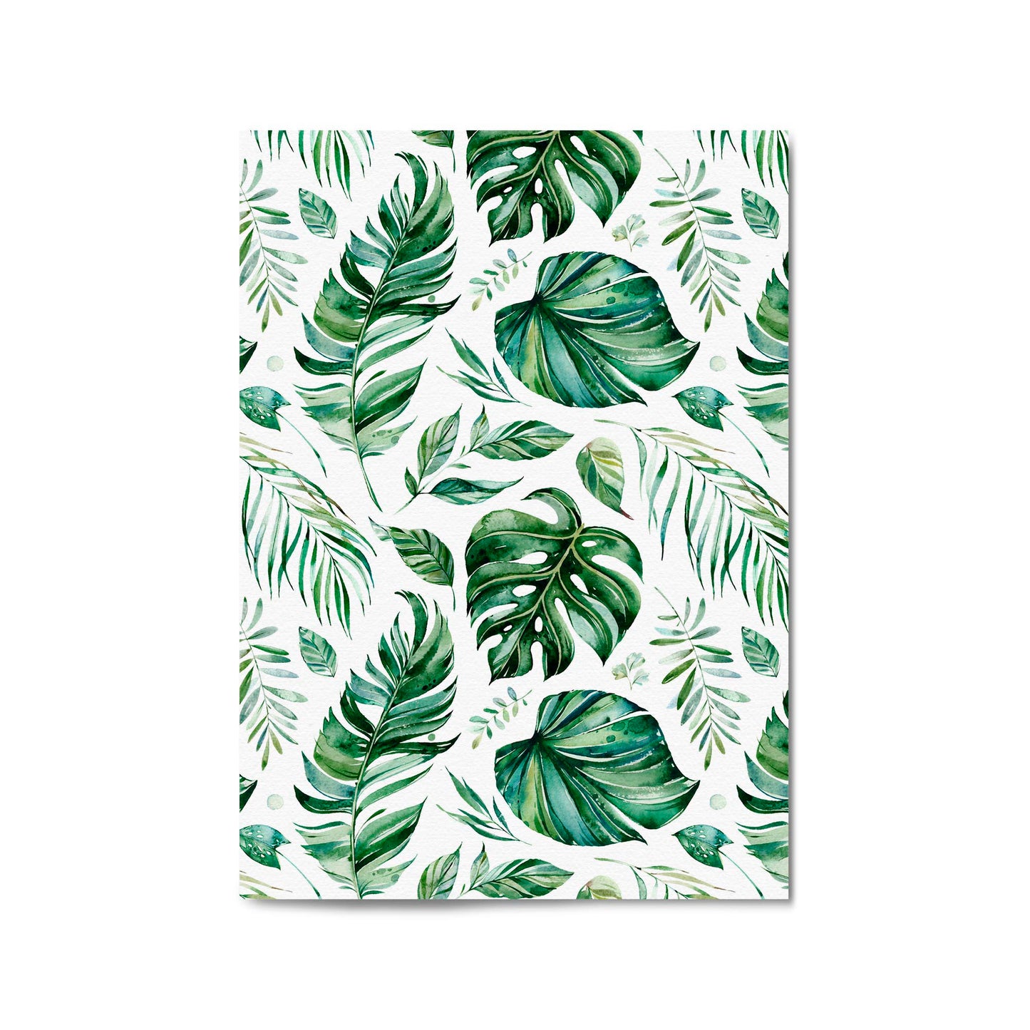 Tropical Leaf Pattern Green Plant Leaves Wall Art #3 - The Affordable Art Company
