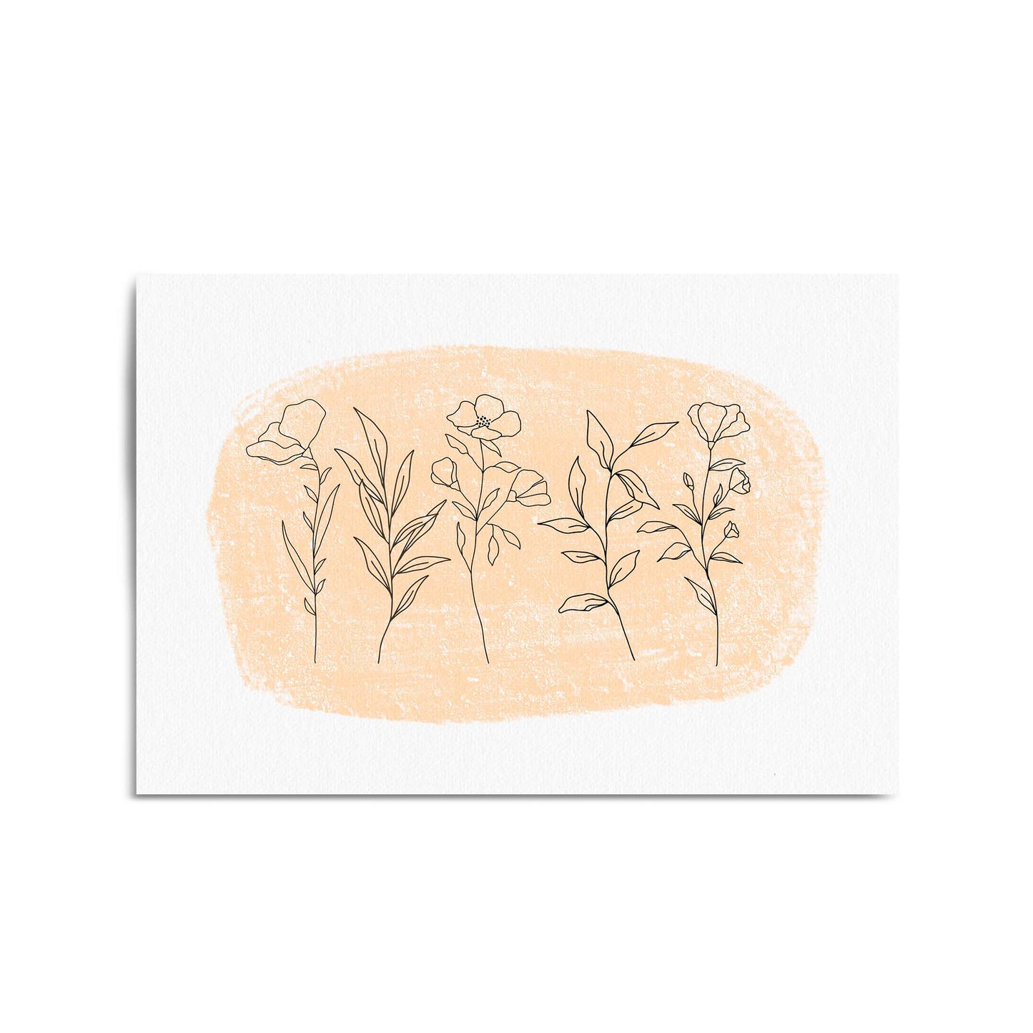 Cute Floral Abstract Minimal Flowers Wall Art - The Affordable Art Company