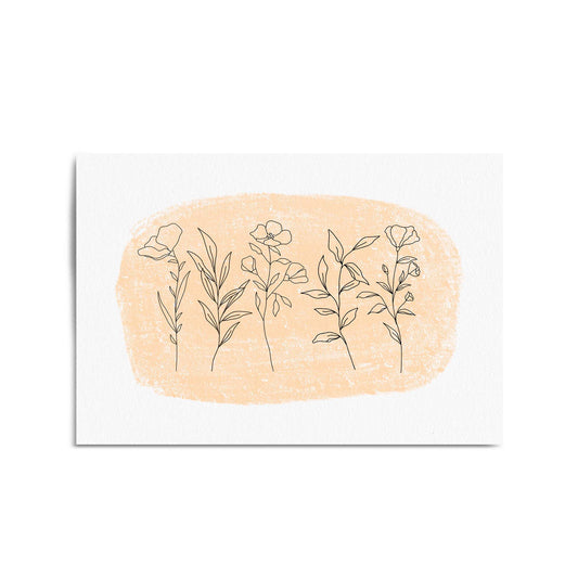 Cute Floral Abstract Minimal Flowers Wall Art - The Affordable Art Company