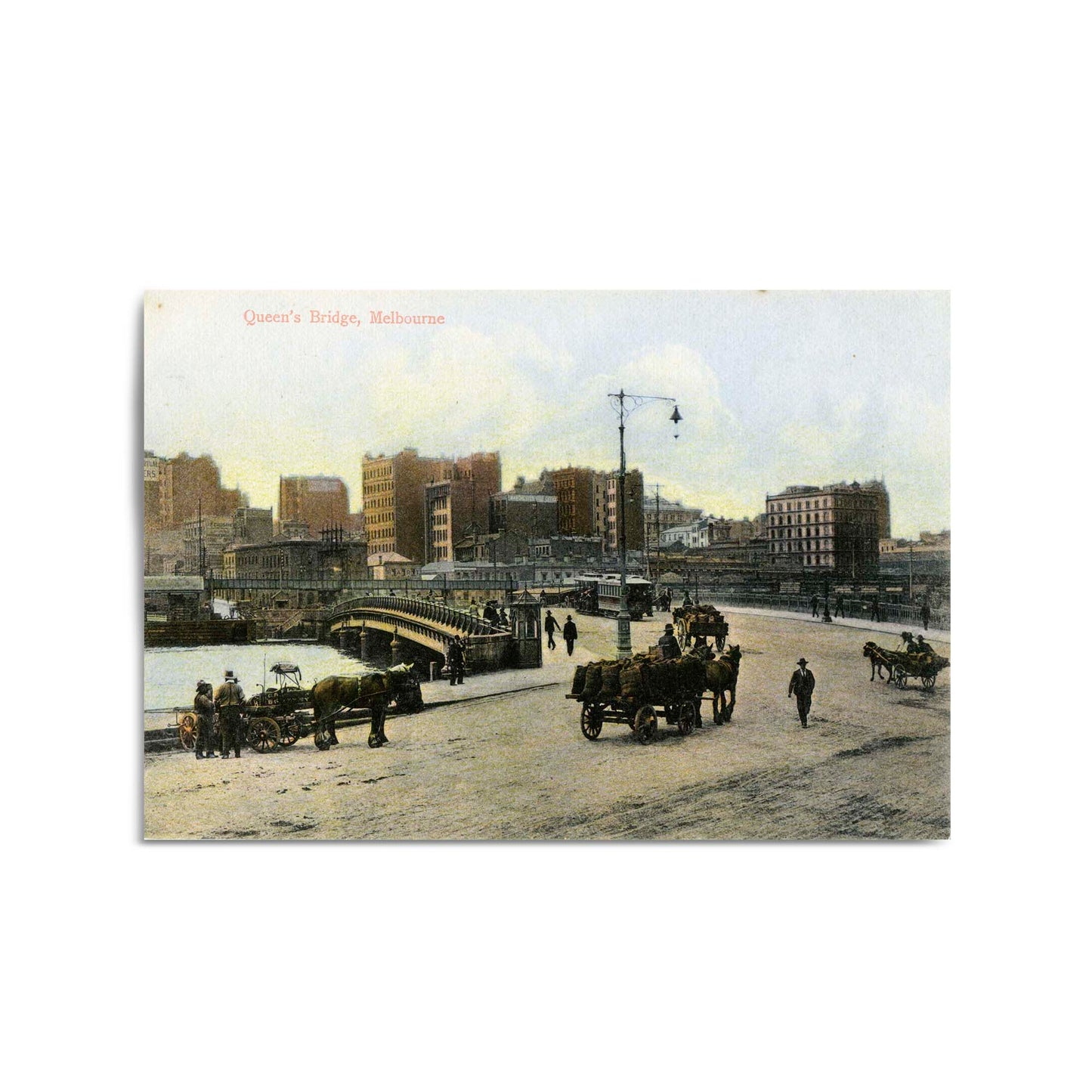 Queens Bridge Melbourne Vintage Photograph Art - The Affordable Art Company