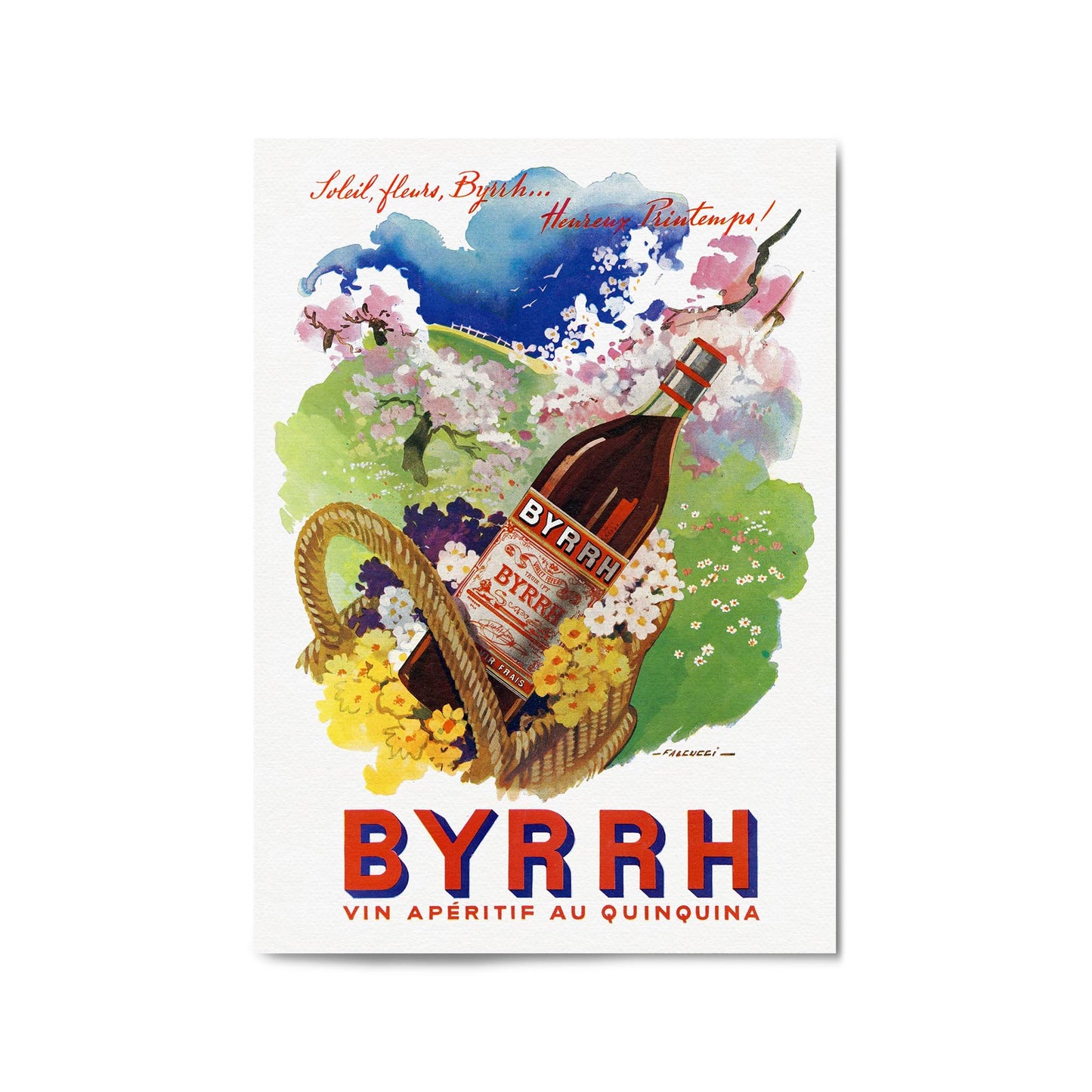 Spring Byrrh Vintage Drinks Advert Wall Art - The Affordable Art Company