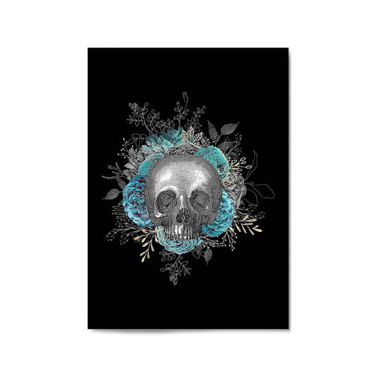 Vintage Skull Black Gothic Fashion Wall Art - The Affordable Art Company