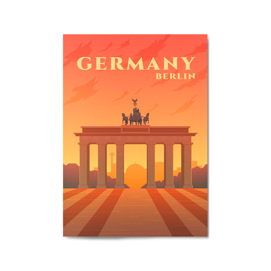 Retro Berlin Germany Travel Vintage Wall Art - The Affordable Art Company