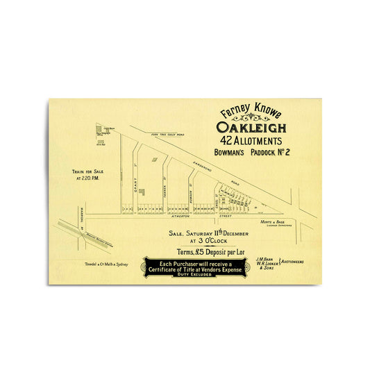 Oakleigh Melbourne Vintage Real Estate Advert Art #1 - The Affordable Art Company