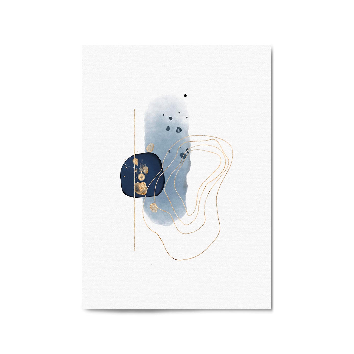 Blue Abstract Painting Minimal Modern Wall Art #3 - The Affordable Art Company