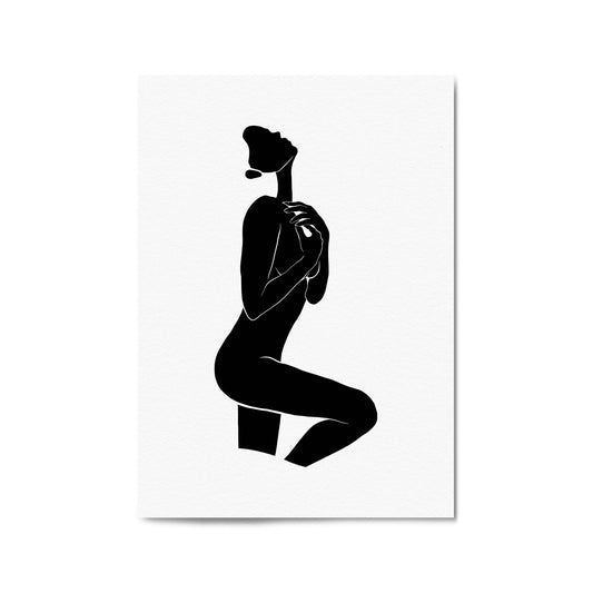 Minimal Nude Woman Female Shape Wall Art - The Affordable Art Company