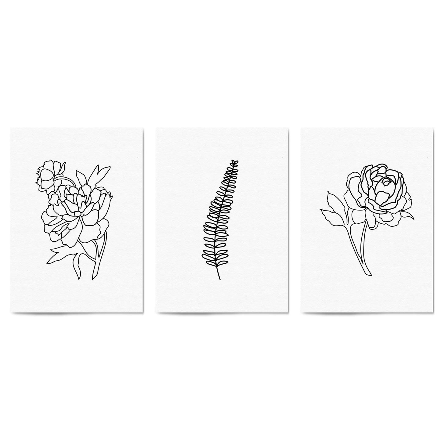 Set of Minimal Plant Abstract Hallway Wall Art #3 - The Affordable Art Company