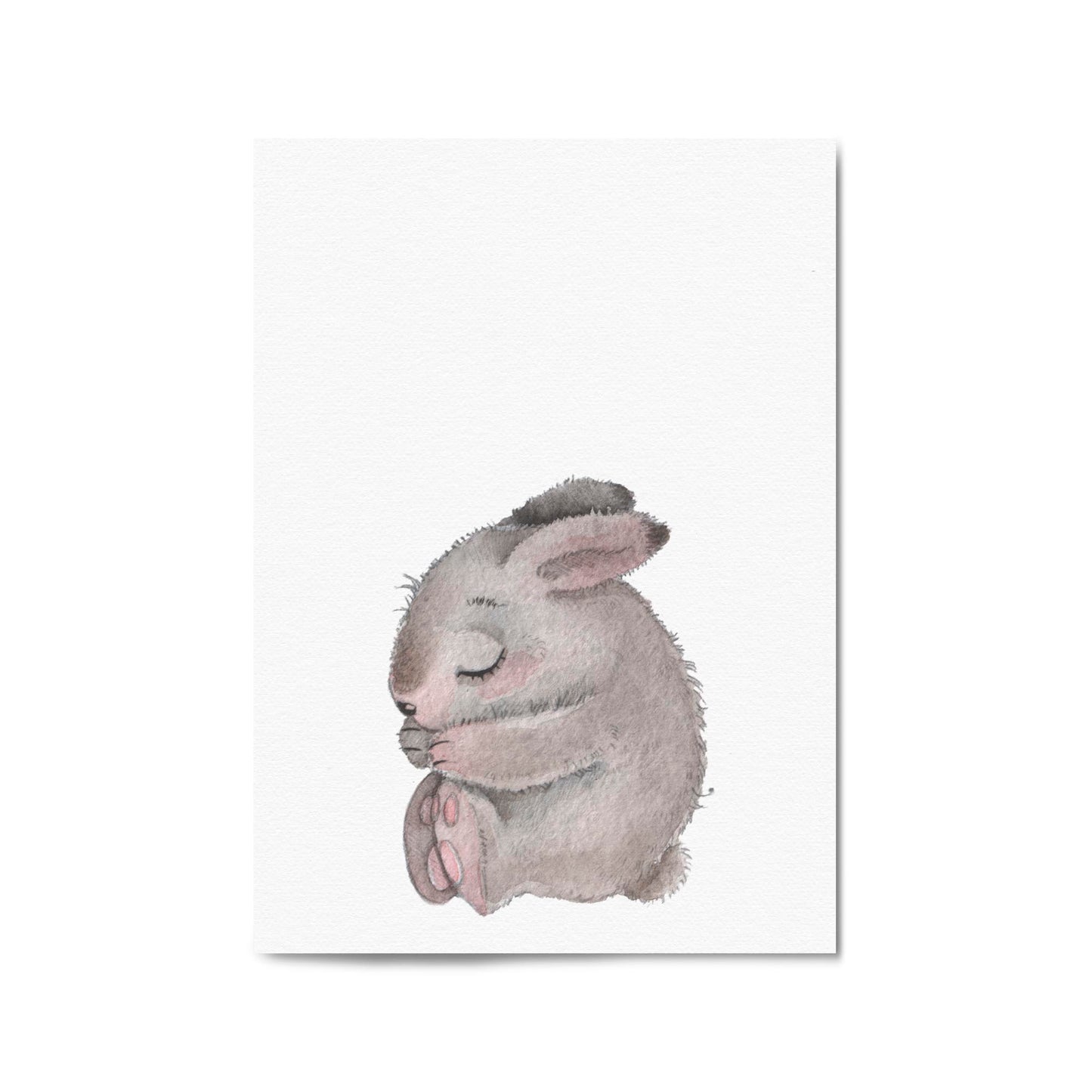 Sleeping Rabbit Cartoon Animal Nursery Wall Art #2 - The Affordable Art Company