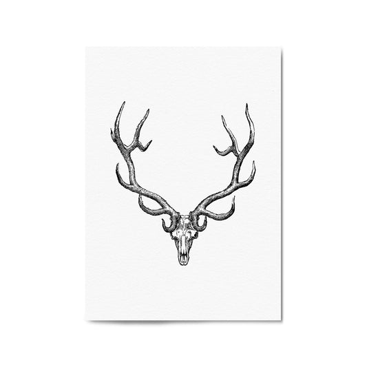 Wapiti Skull Man Cave Afrian Hunting Wall Art - The Affordable Art Company