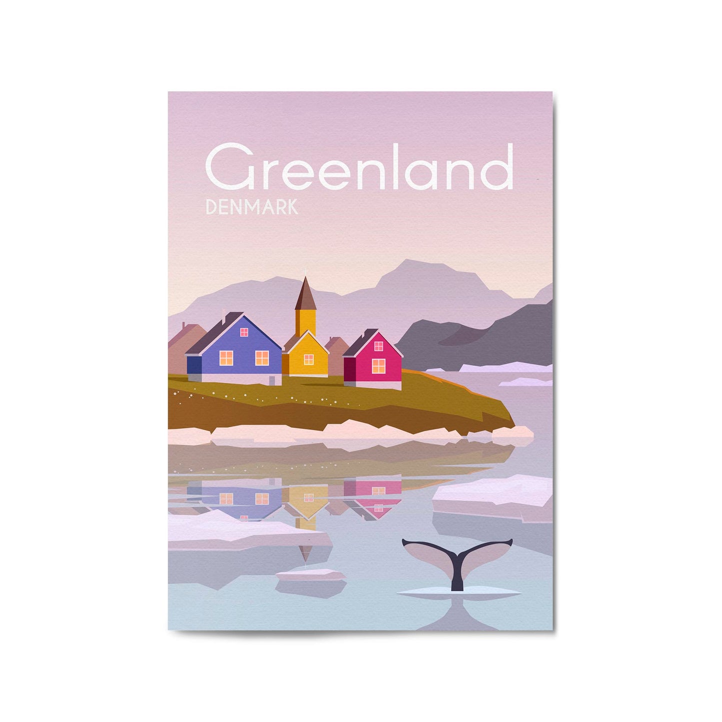 Retro Greenland Denmark Travel Vintage Wall Art - The Affordable Art Company