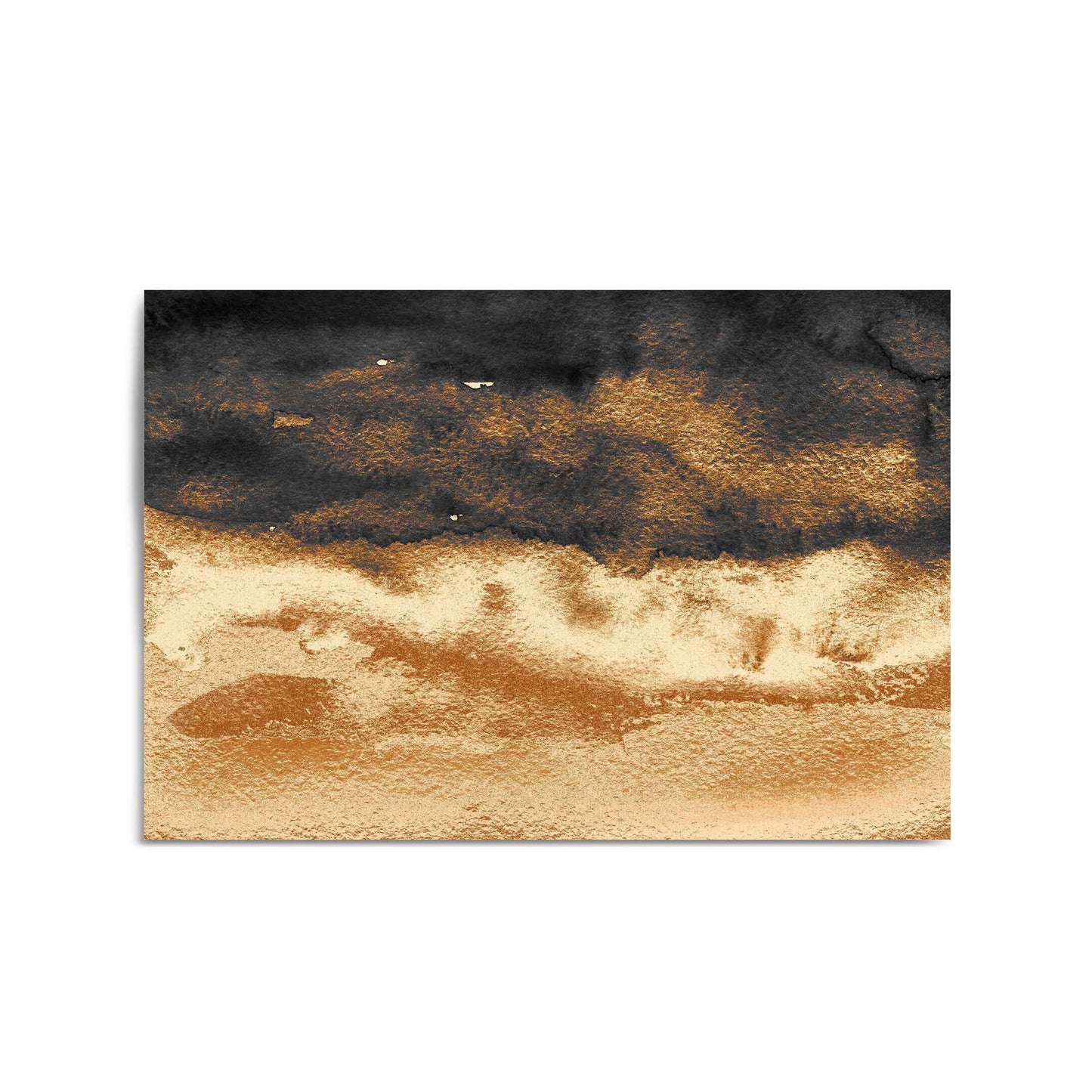 Black and Gold Abstract Painting Minimal Wall Art #1 - The Affordable Art Company
