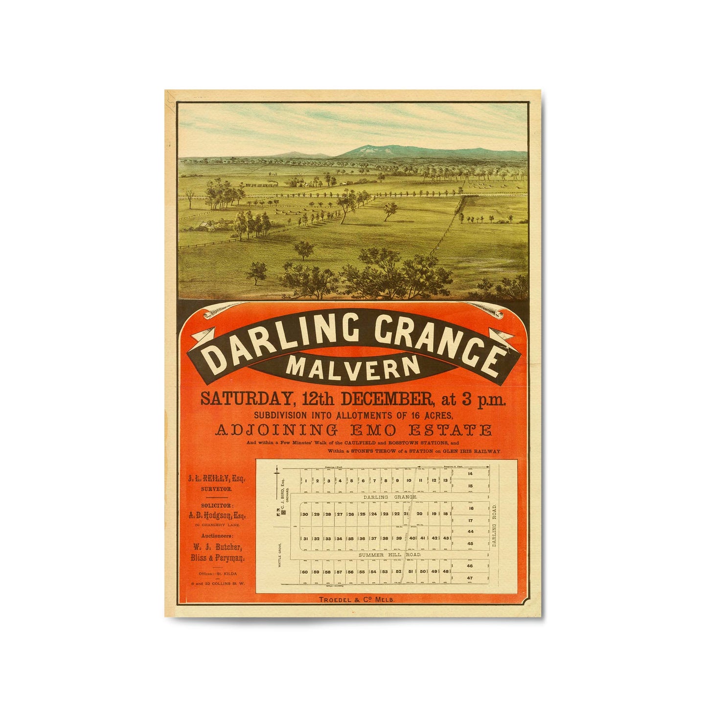 Malvern Melbourne Vintage Real Estate Advert Art #2 - The Affordable Art Company