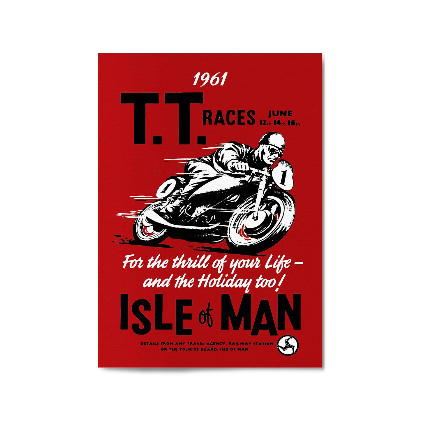 Motorcycle Vintage Man Cave Garage Wall Art - The Affordable Art Company