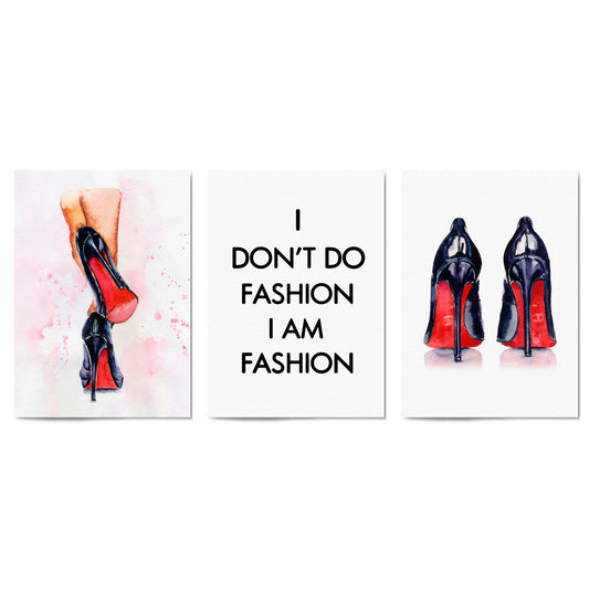 Set of High Heels Fashion Girls Bedroom Wall Art - The Affordable Art Company