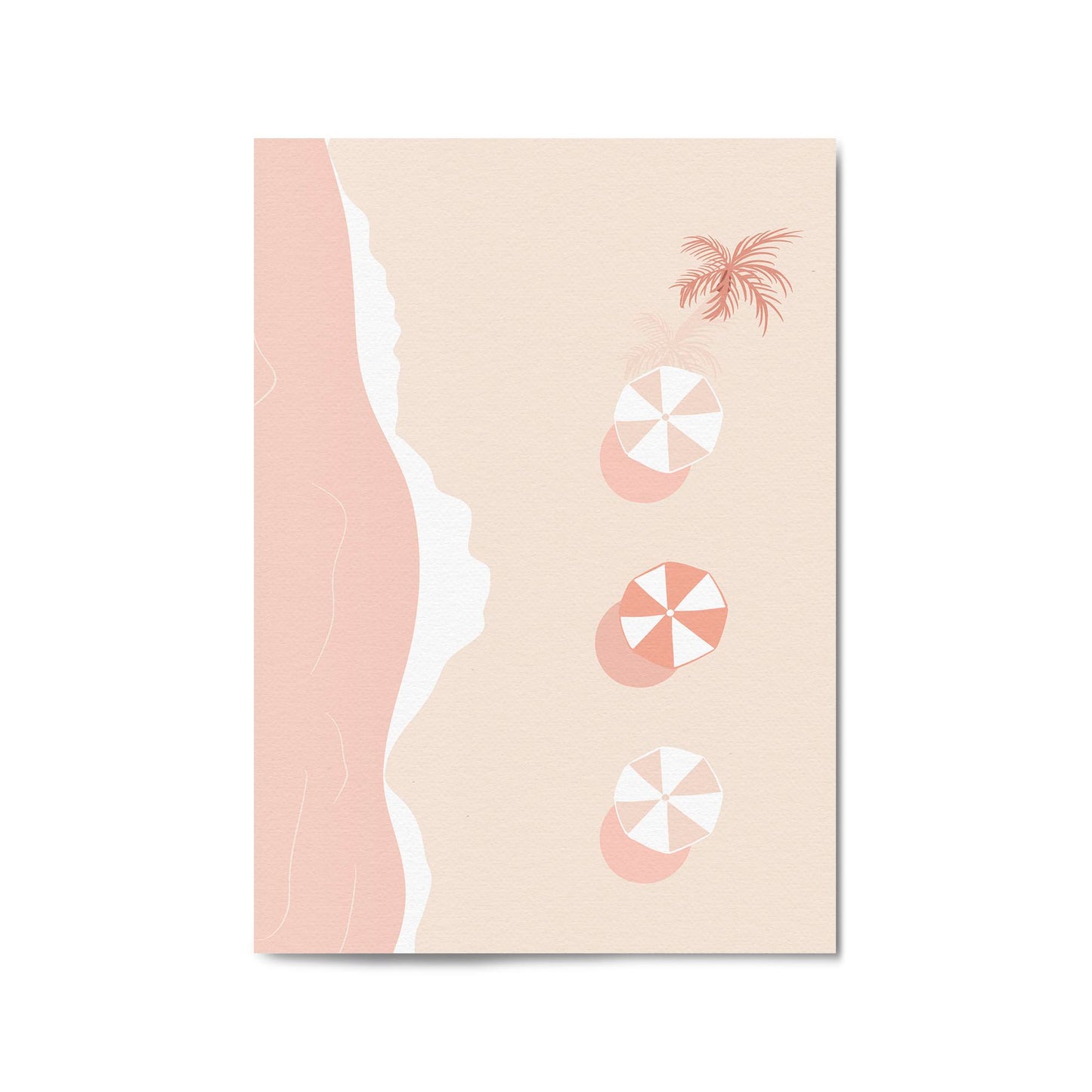Minimal Beach Coastal Pink & Pastel Retro Wall Art - The Affordable Art Company