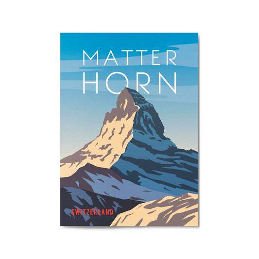 Retro Matterhorn, Switzerland Travel Wall Art - The Affordable Art Company