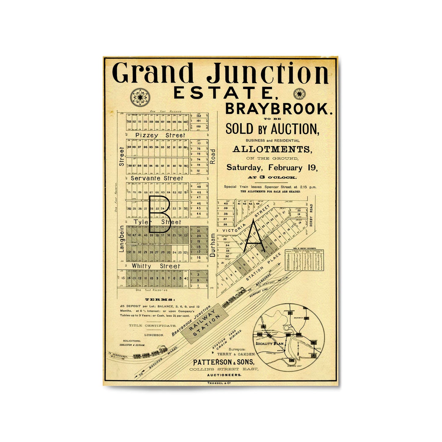 Braybrook Melbourne Vintage Real Estate Advert Art - The Affordable Art Company