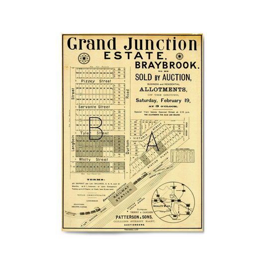Braybrook Melbourne Vintage Real Estate Advert Art - The Affordable Art Company
