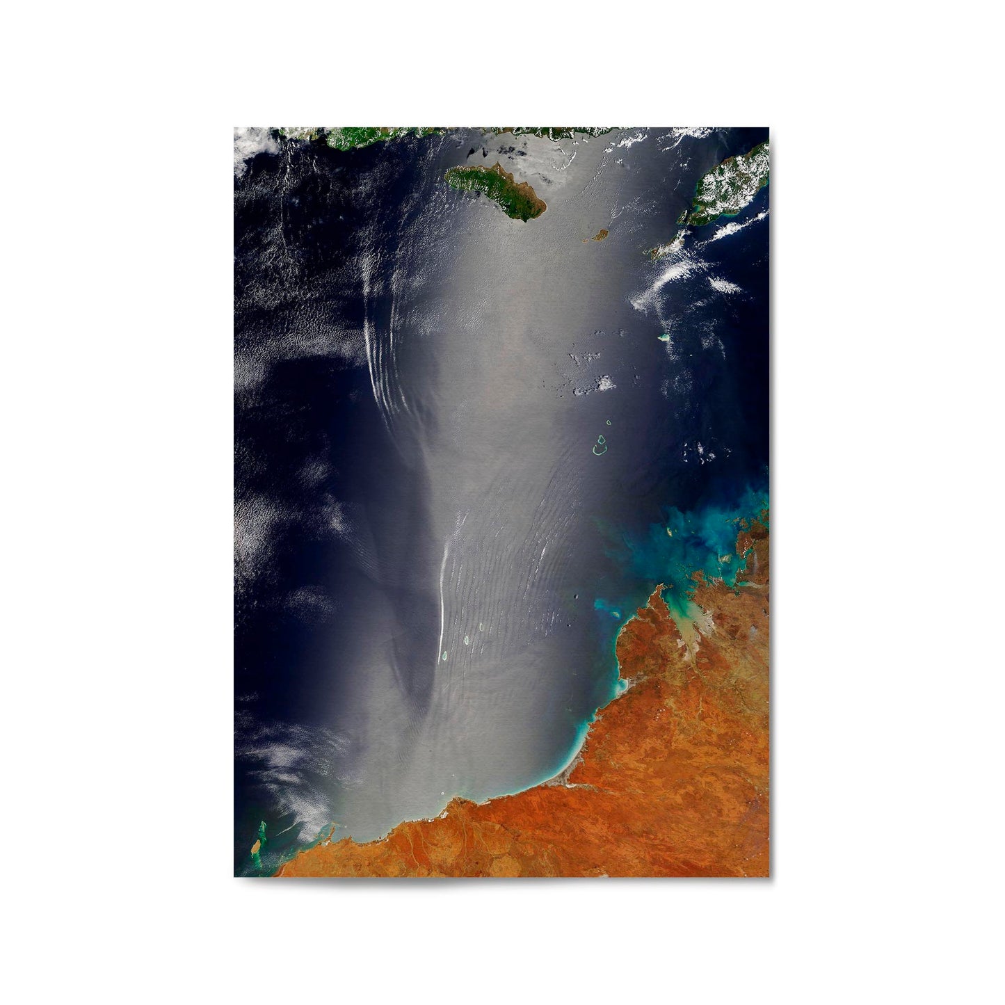 Shark Bay, Australia Satellite Wall Art #2 - The Affordable Art Company