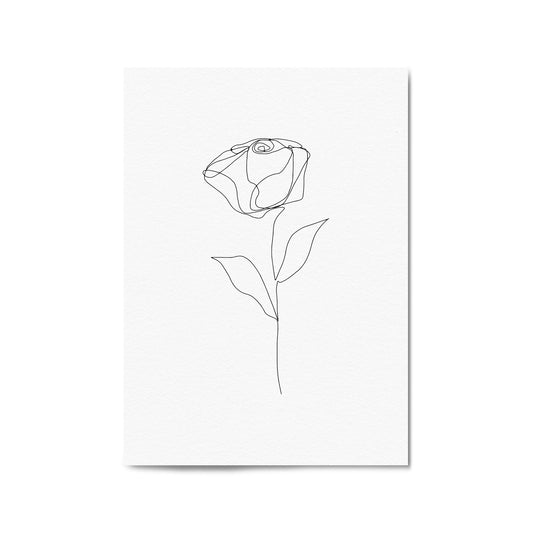 Minimal Rose Flower Line Drawing Abstract Wall Art #5 - The Affordable Art Company