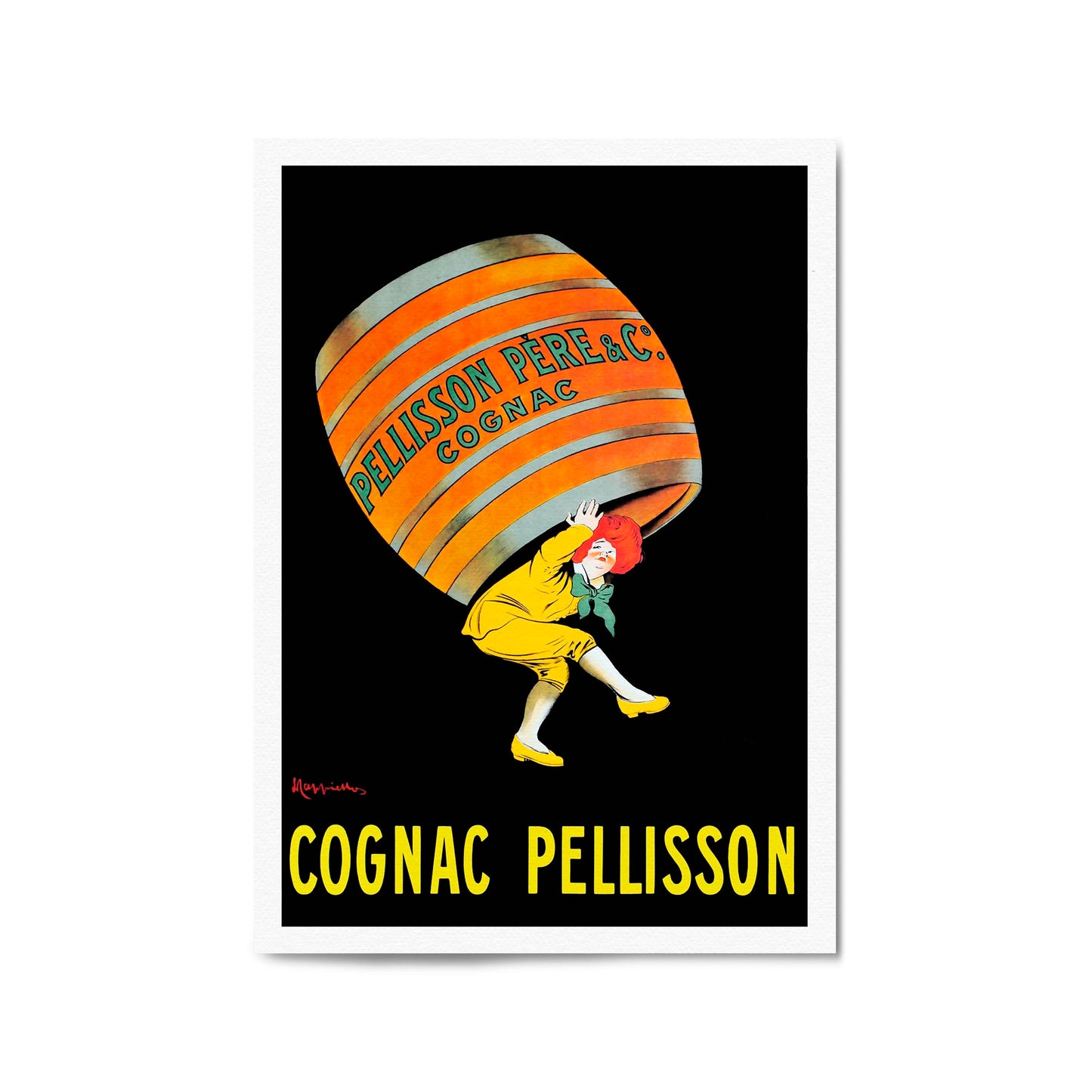 Cognac Pellisson Vintage Drink Advert Wall Art - The Affordable Art Company