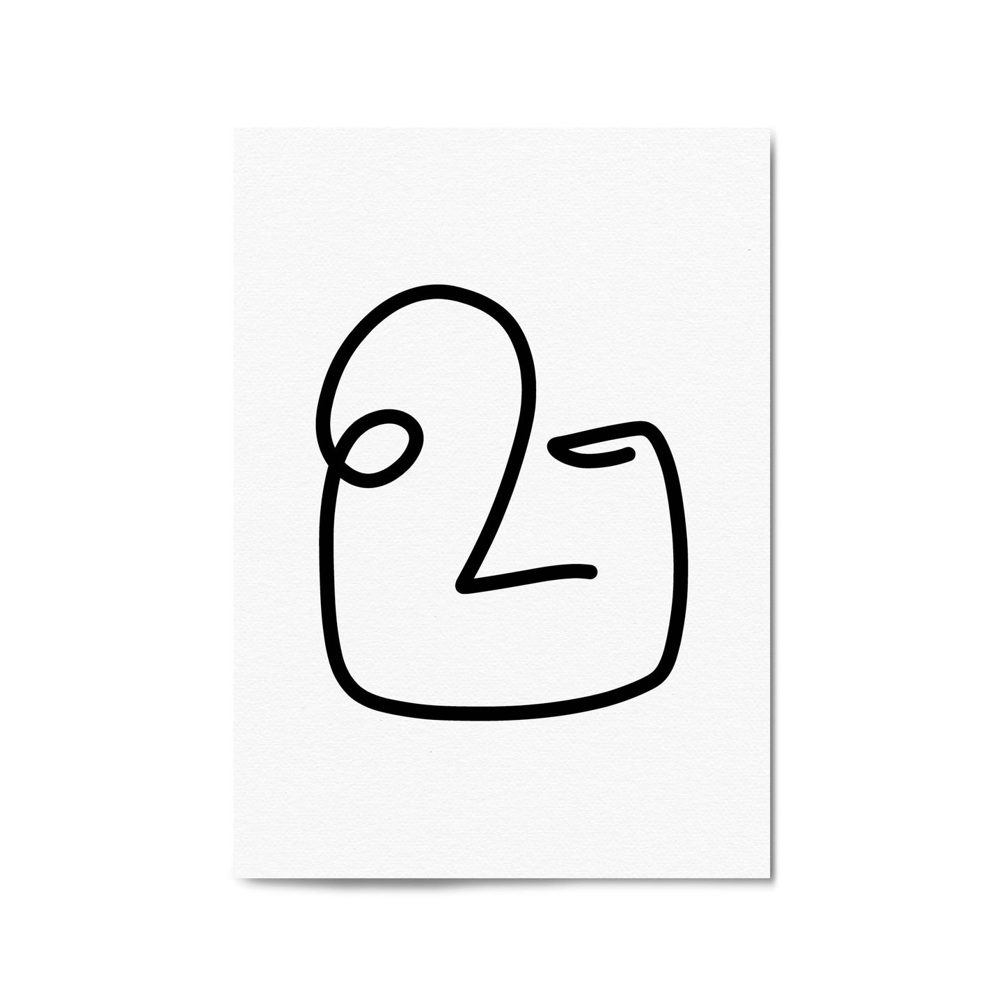 Minimal Abstract Line Face Modern Wall Art #1 - The Affordable Art Company